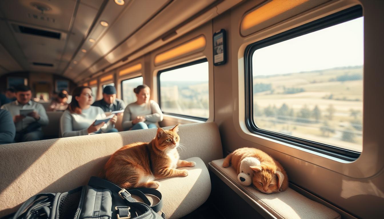 putovanje mačke vlakom i autobusom