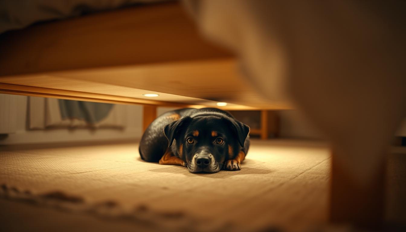 pas se skriva ispod kreveta