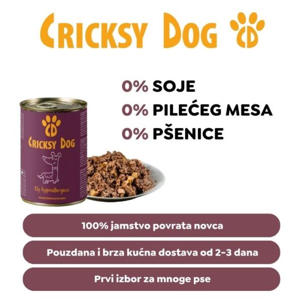 Ely hipoalergena mokra hrana za pse s govedinom (bez pšeničnog glutena i piletine mesa, premium formula) – 410 g - Slika 6