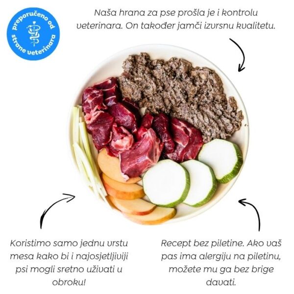 Ely hipoalergena mokra hrana za pse s govedinom (bez pšeničnog glutena i piletine mesa, premium formula) – 410 g - Slika 3