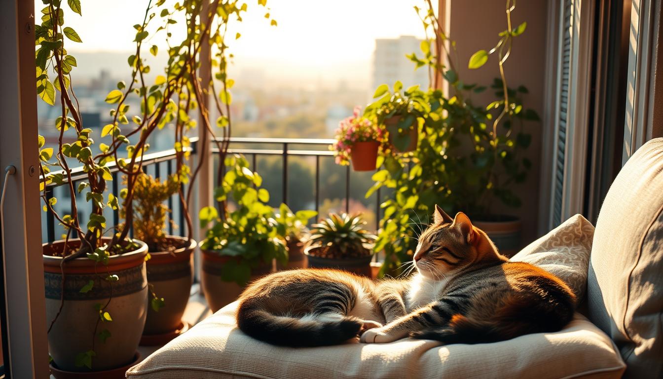 mačka ljeto balkon