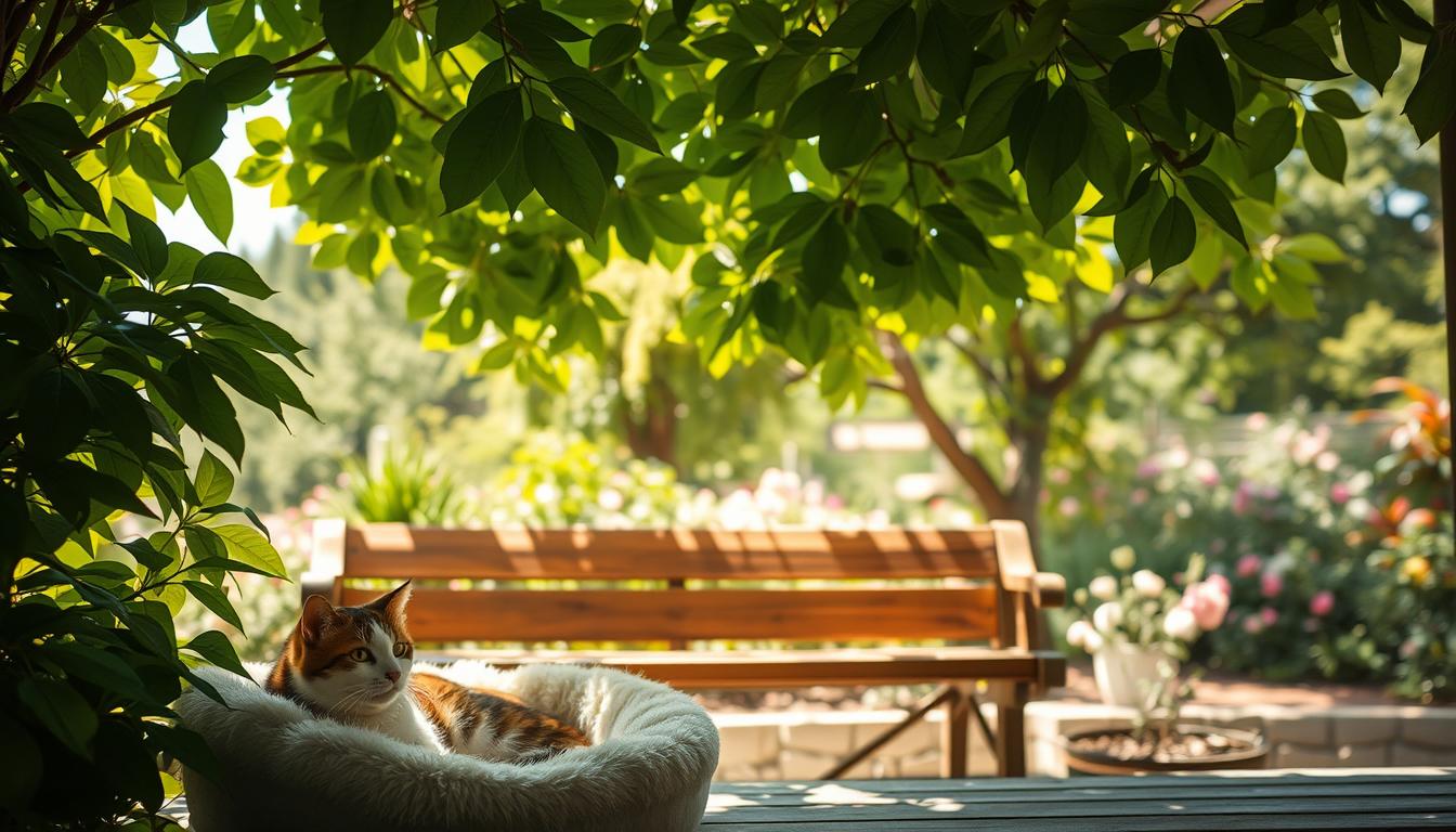 mačka ljeto sjenoviti kutak