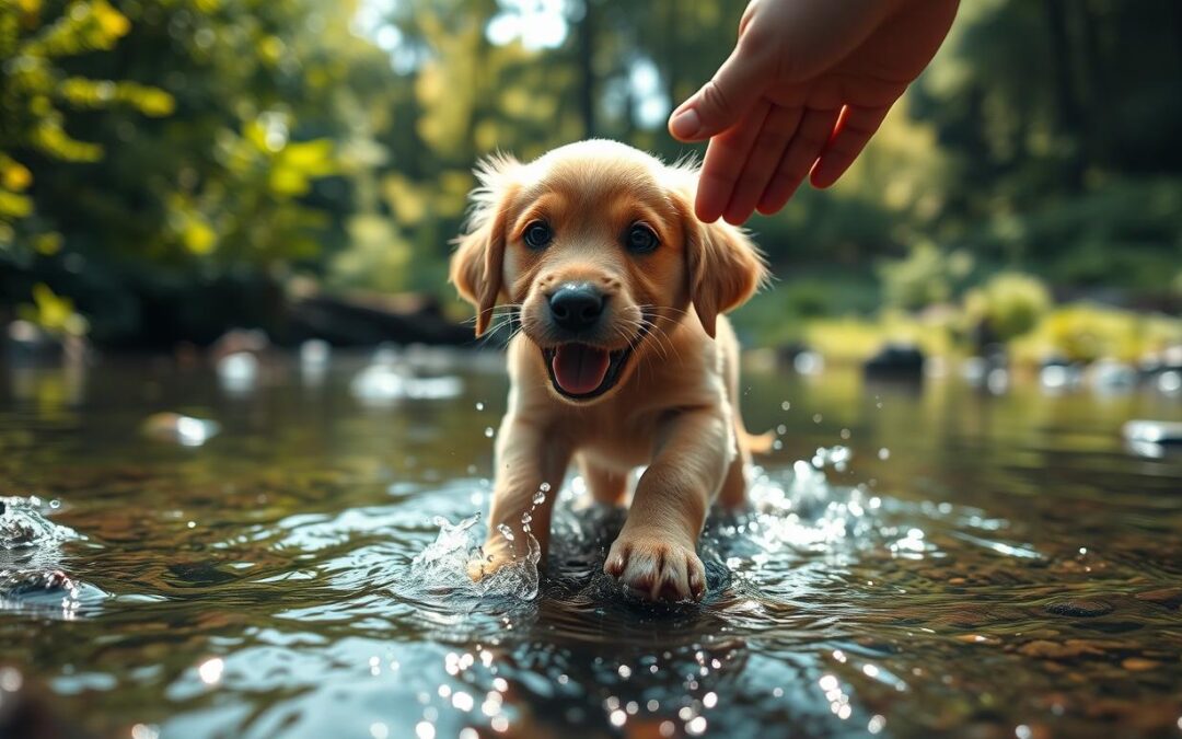Kako naviknuti psa na vodu kroz igru?