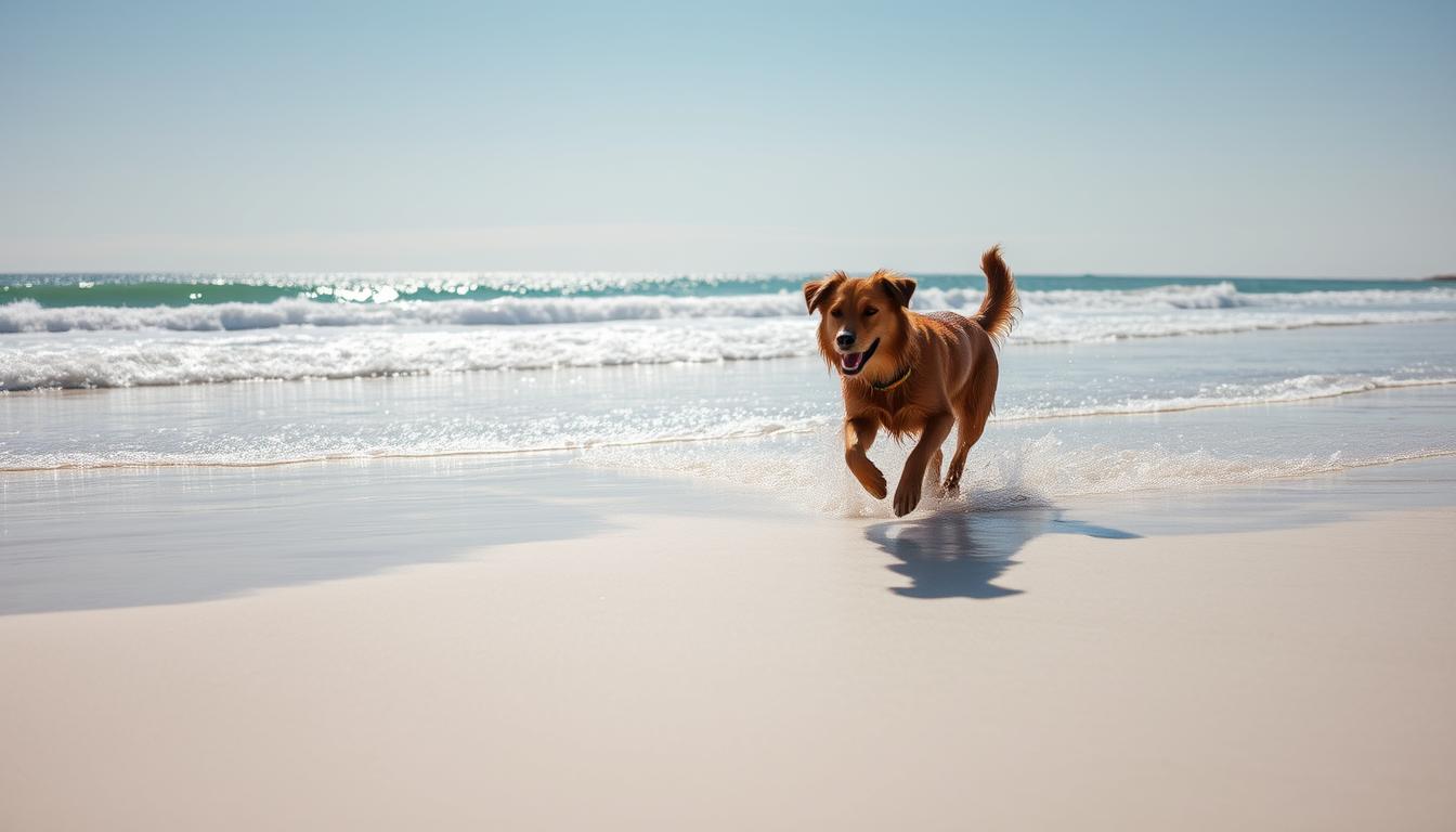 pas na plaži ljeto