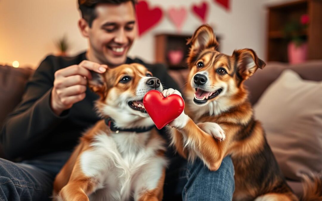 Zajednička igra s psom za Valentinovo
