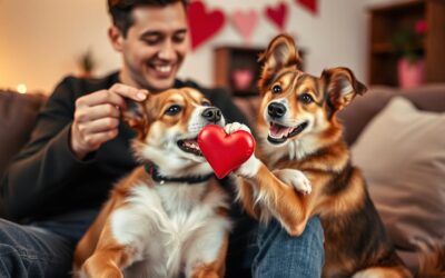 Zajednička igra s psom za Valentinovo