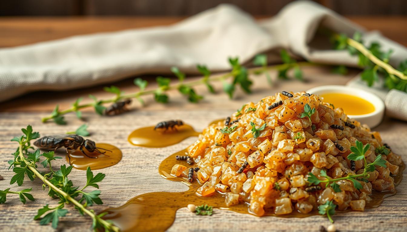 kombiniranje proteina od insekata s lososovim uljem