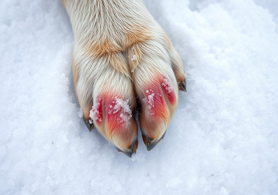 Iritacija od otopljenog snijega kod pasa – kako zaštititi šape?