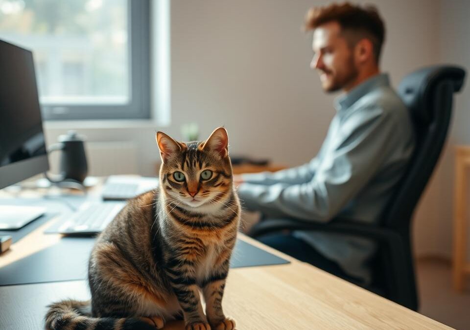 Smanjenje stresa na poslu uz mačku – Sve što moraš znati o tome!