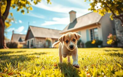 Prvi koraci šteneta na otvorenom
