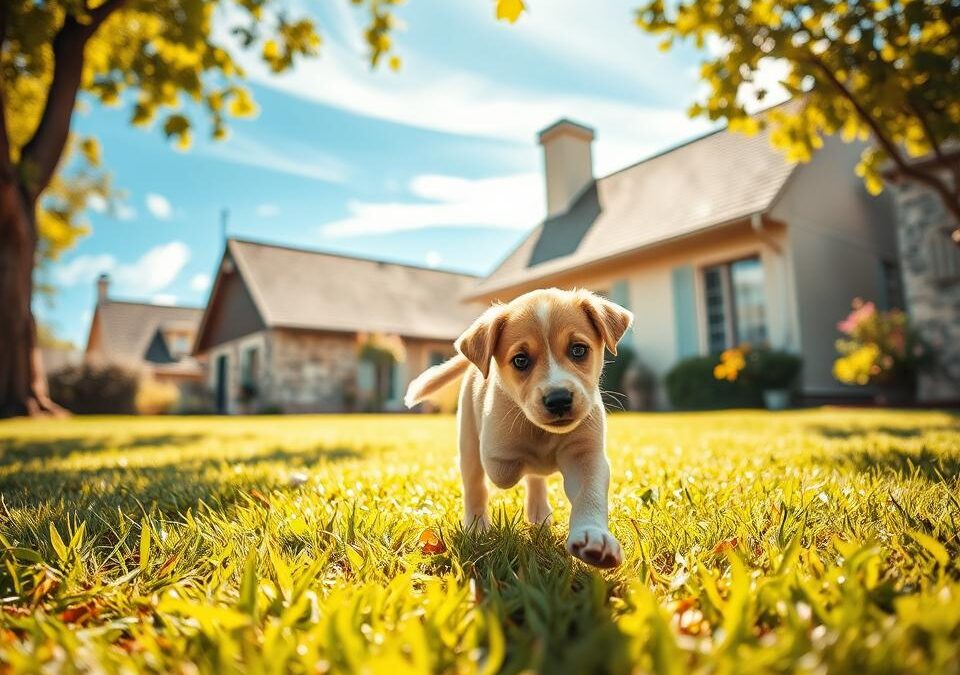 Prvi koraci šteneta na otvorenom