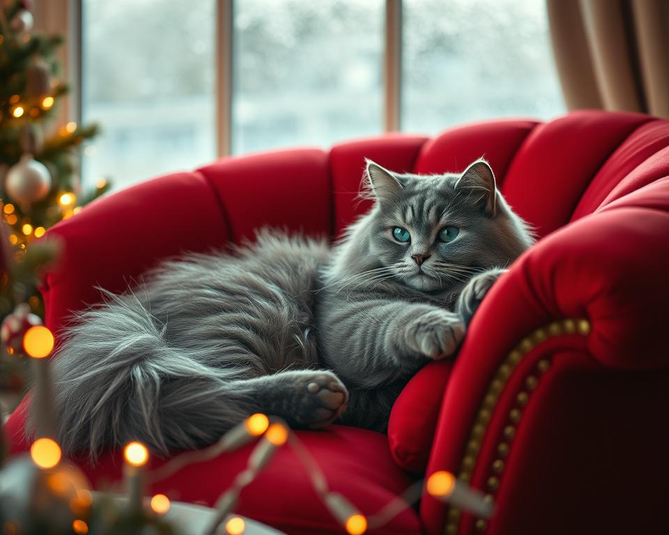 Bozicne-fotografije-s-mackom-zimi Božićne fotografije s mačkom zimi
