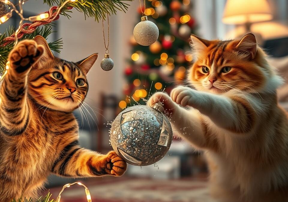 Mačke i božićni ukrasi – opasne igračke