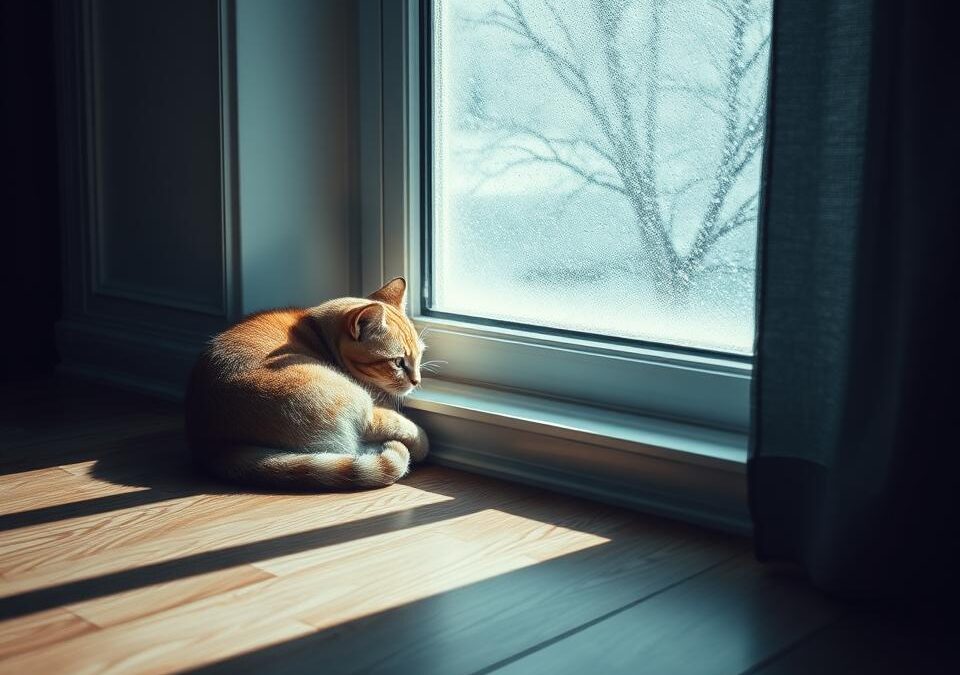 Mačka i nedostatak sunčeve svjetlosti zimi