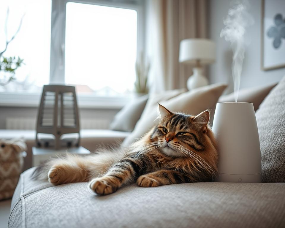 Ovlaživanje zraka za mačku zimi