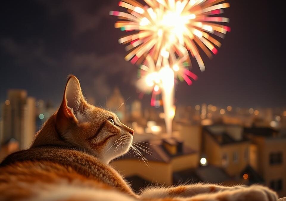 Mačka i novogodišnje petarde