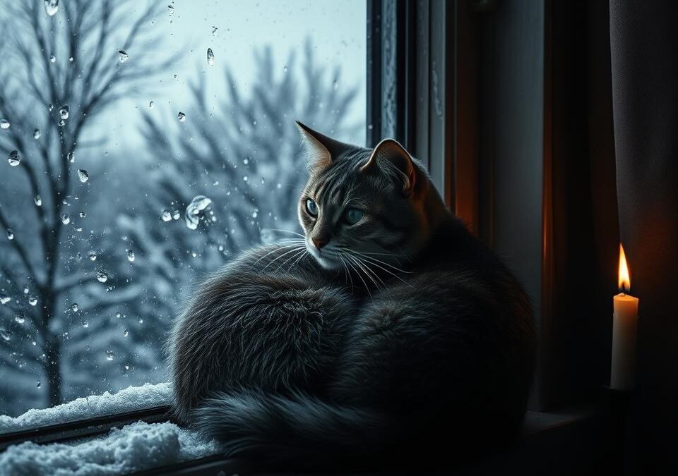 Ponašanje mačaka tijekom zimskih oluja