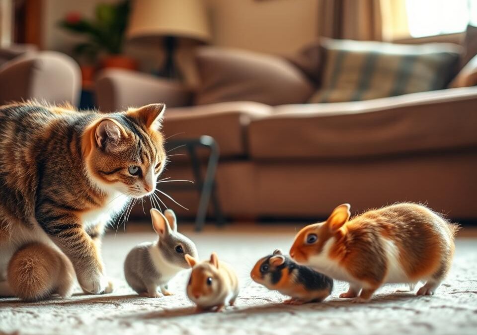 Upoznavanje mačke s malim životinjama – Sve što trebaš znati o tome!