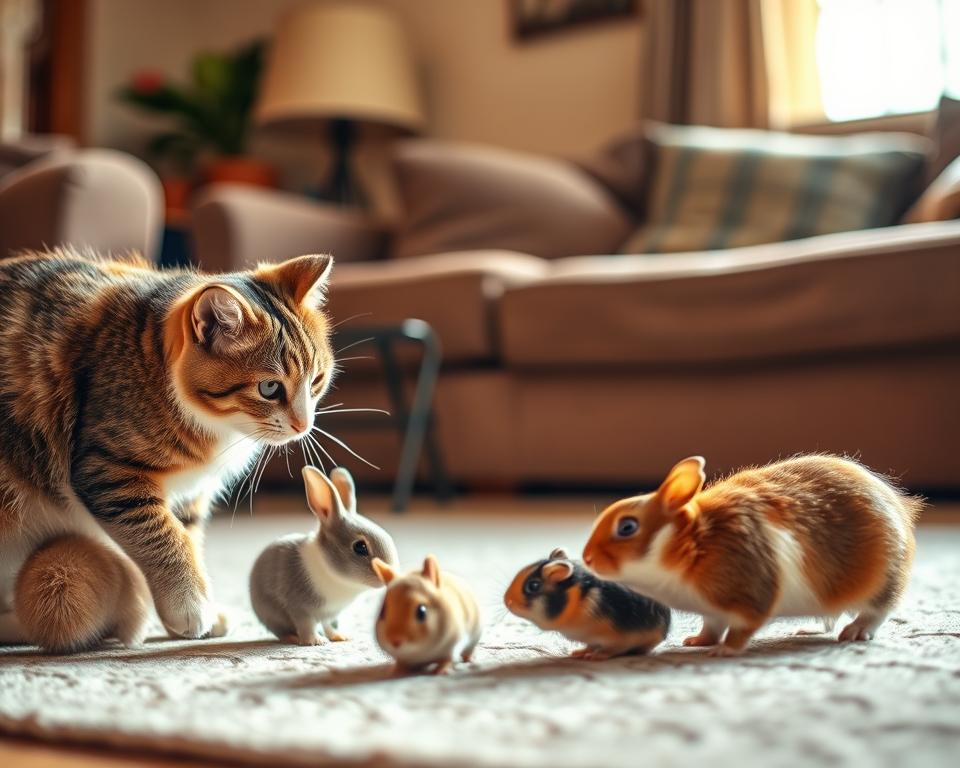 navikavanje mačke na male životinje