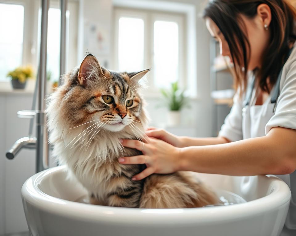 profesionalno kupanje mačke