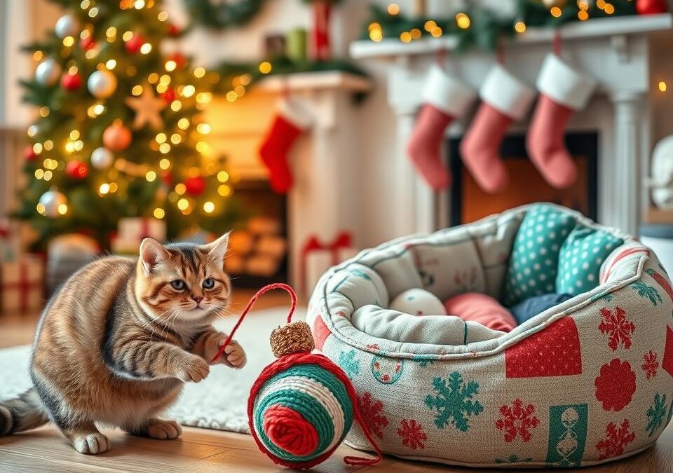 Božićni DIY za mačke – ideje za igračke i ležajeve