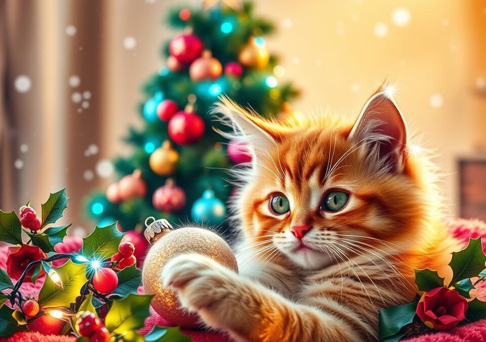 Božićna čestitka s mačkom – kreativne ideje