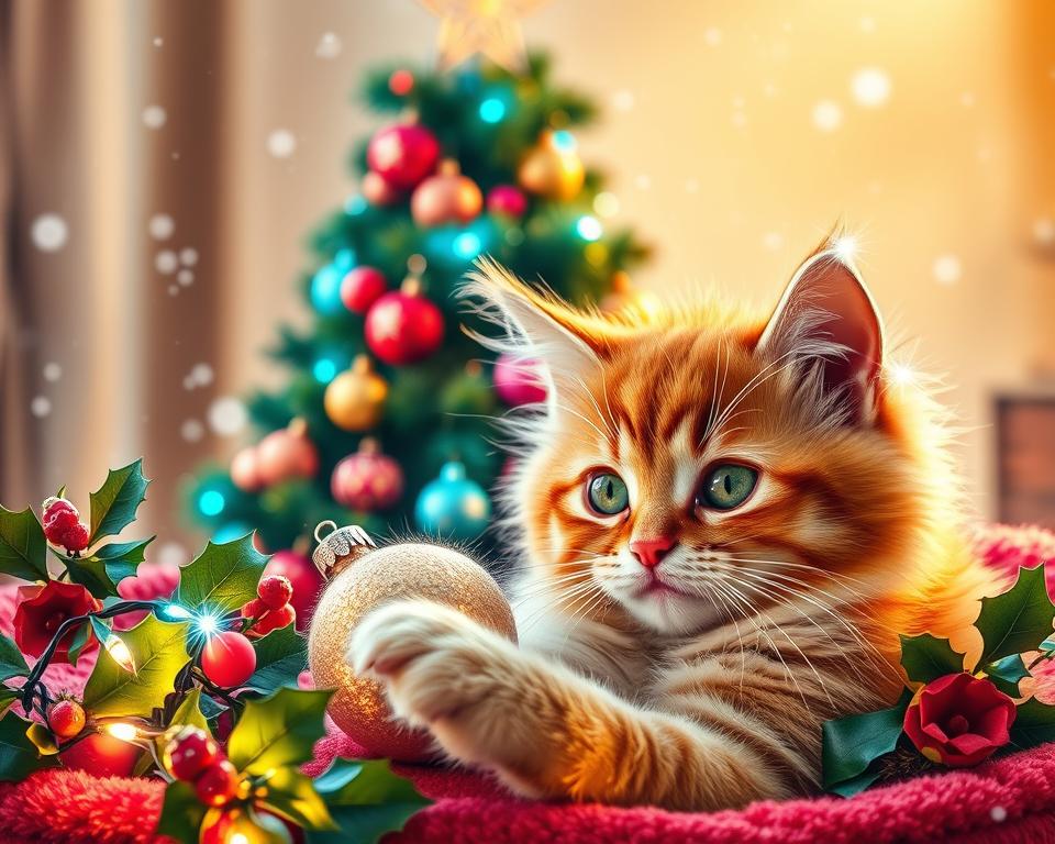 Božićna čestitka s mačkom – kreativne ideje