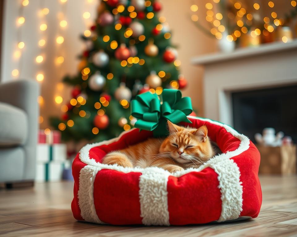 božićni ležaj za mačku