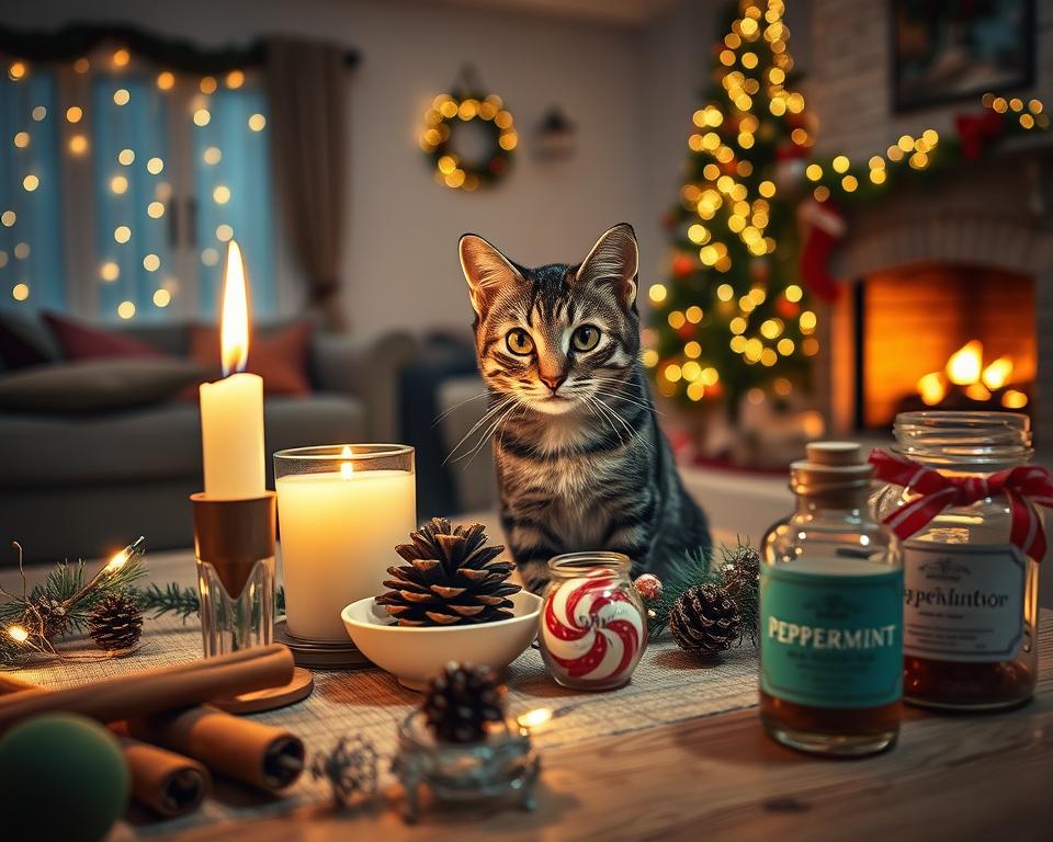 božićni mirisi i mačka