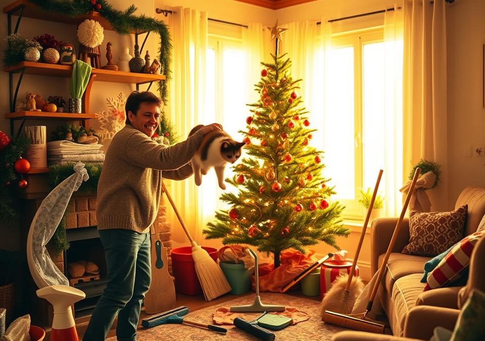 Božićno čišćenje za vlasnike mačaka – kako se pripremiti