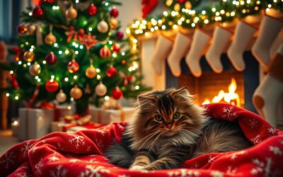 Božićno fotografiranje kod kuće s mačkom – ideje za dekor