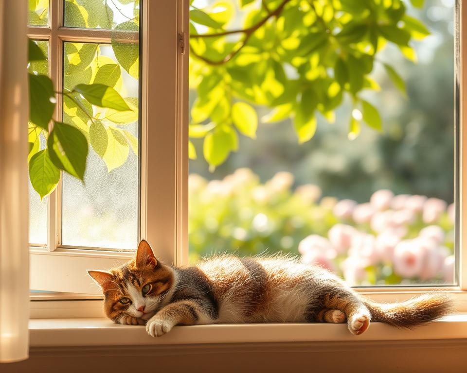 opuštanje mačke uz prirodne zvukove