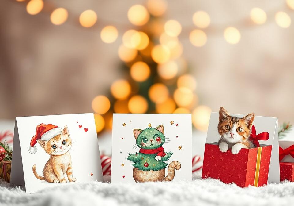 Božićne poklon-kartice za mačkoljupce za ispis