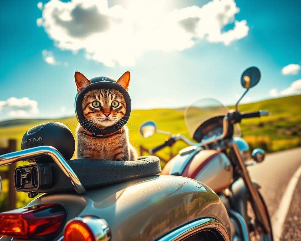 prijevoz mačke motociklom