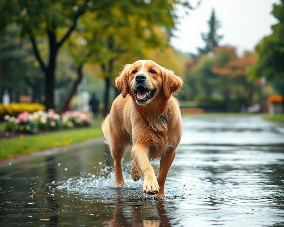 šetnja psa po kiši