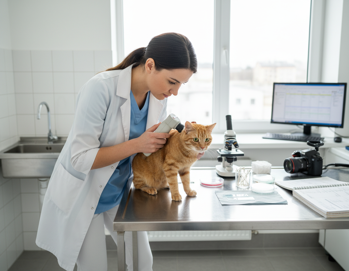 dermatološki pregled mačke