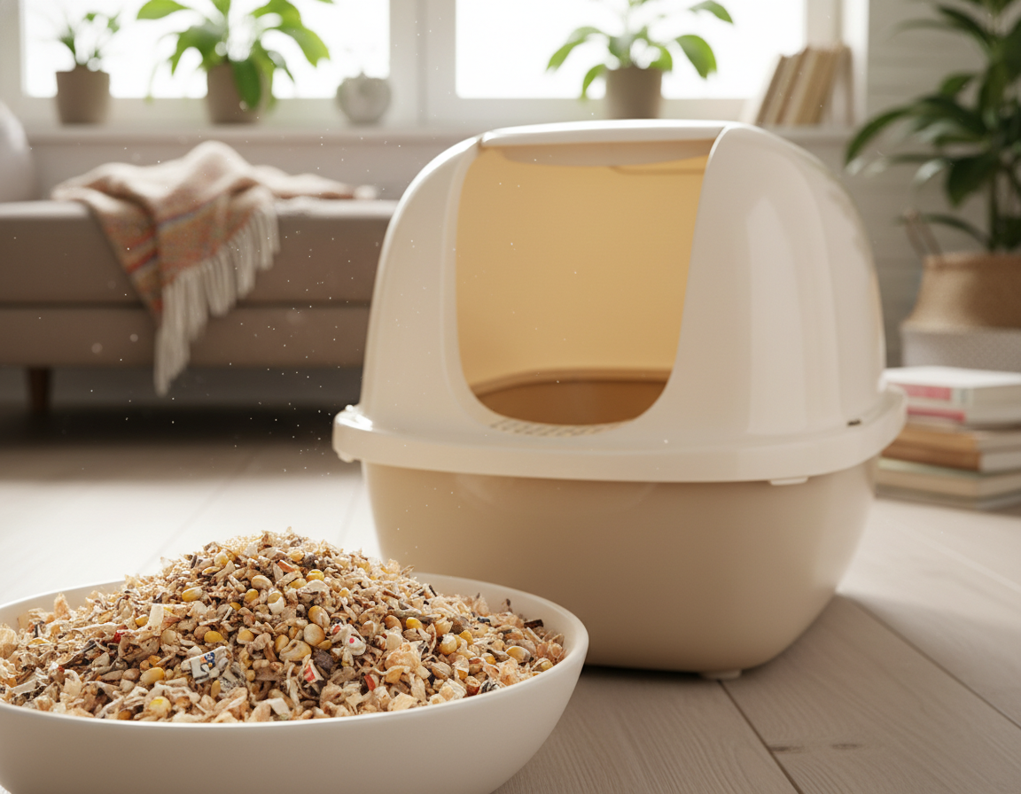 domaći pijesak za mačji toalet