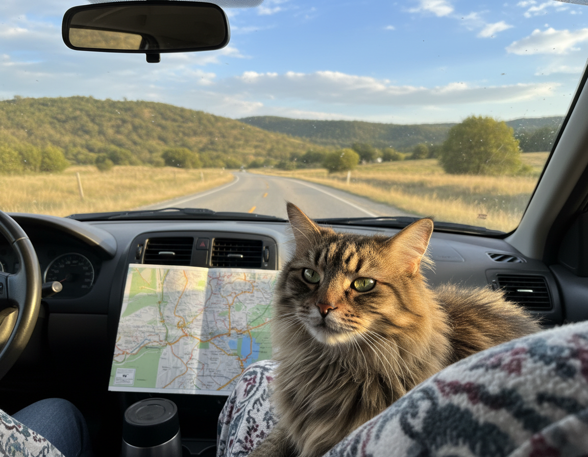 dugo-putovanje-automobilom-s-mackom dugo putovanje automobilom s mačkom