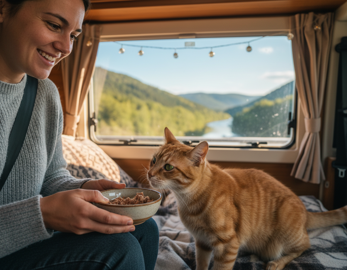 hranjenje mačke tijekom putovanja