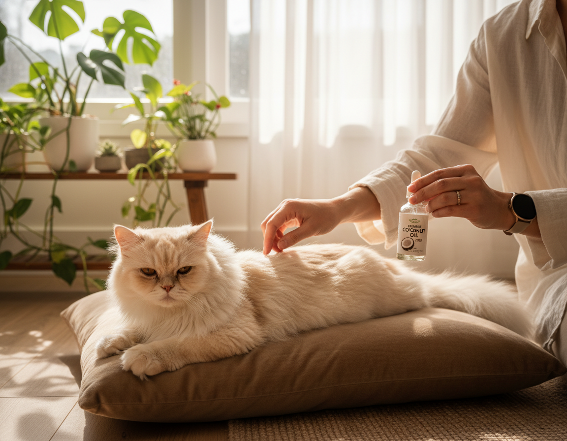 njega-koze-macke-kokosovim-uljem njega kože mačke kokosovim uljem