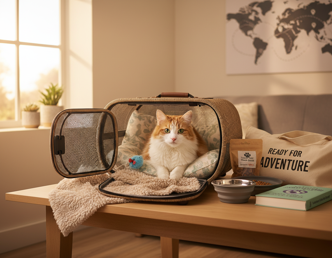 pripreme za mirno putovanje mačke