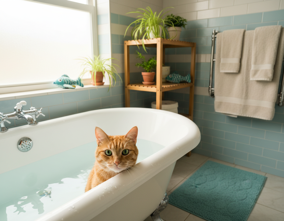 sigurnost mačke u kupaonici