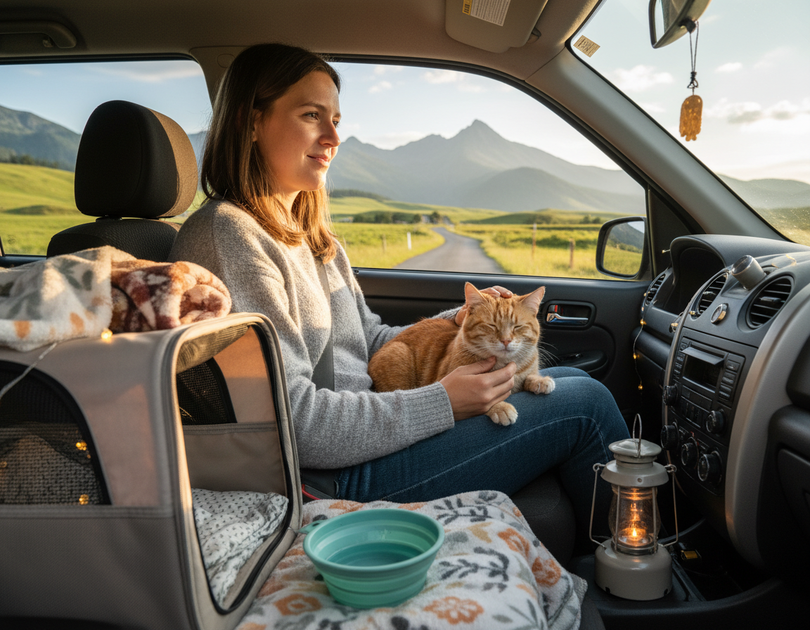 tehnike za mirno putovanje s mačkom