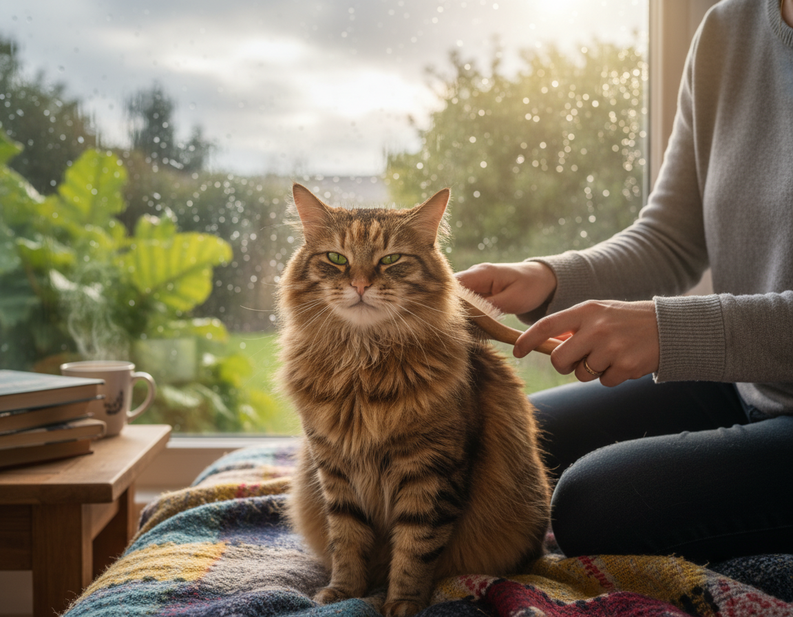 njega mačke nakon kišnog vremena