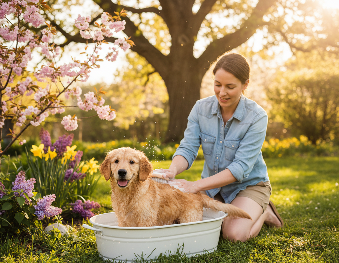 pas-proljece-prvo-kupanje pas proljeće prvo kupanje