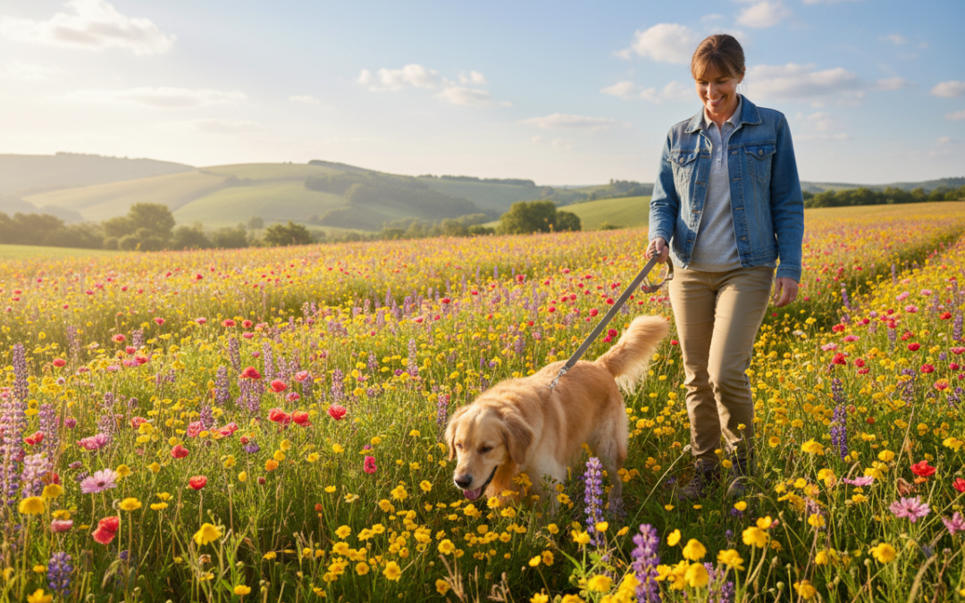 Šetnja sa psom po cvjetnim livadama – opasnosti i užitak