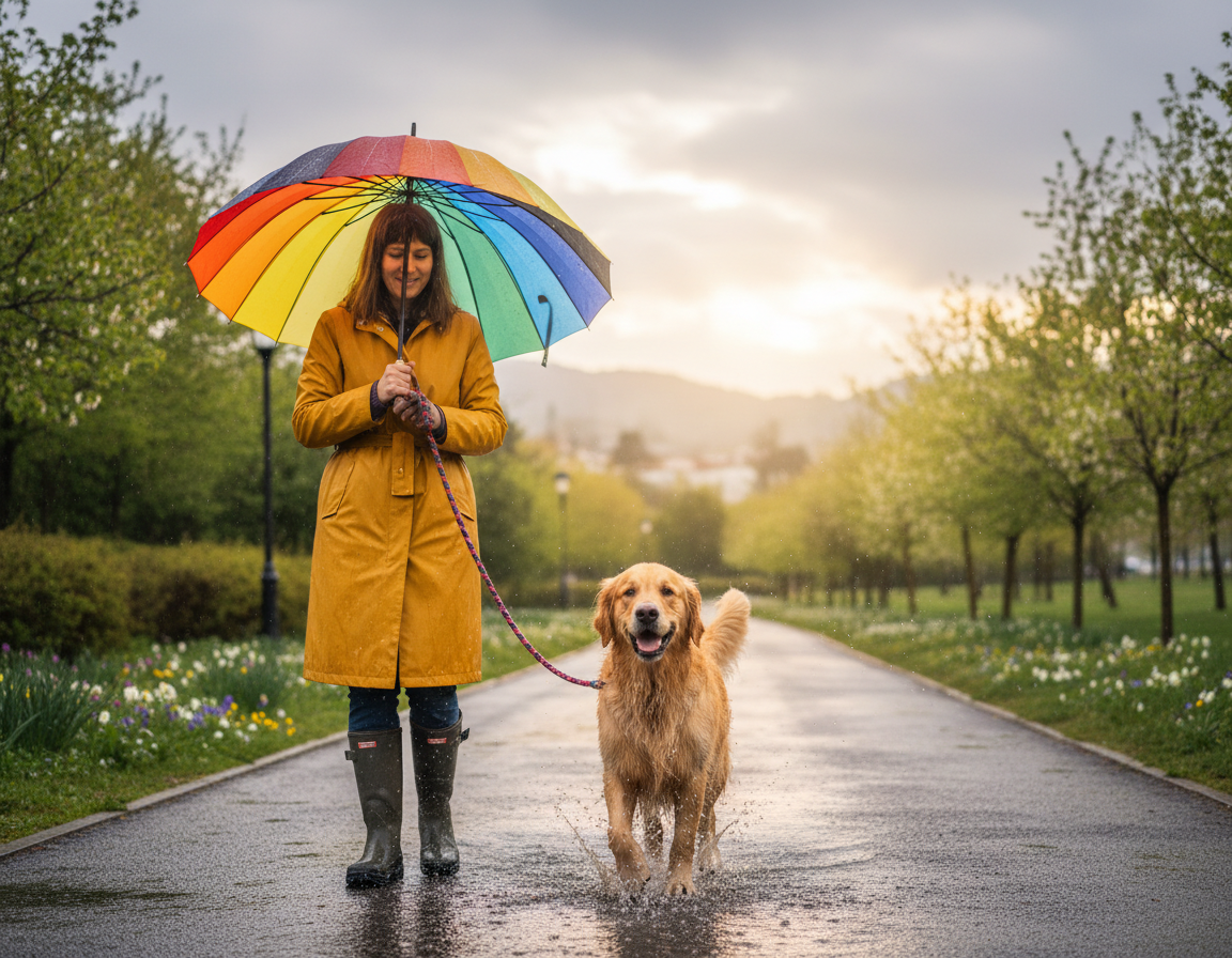 pas-proljece-setnja-po-kisi pas proljeće šetnja po kiši