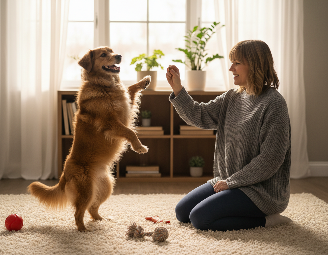 pas zima učenje trikova s kretanjem