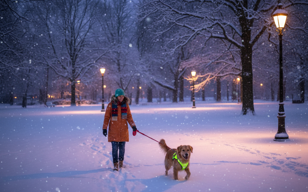 Kako biti dobro vidljiv sa psom tijekom zimskih večeri?