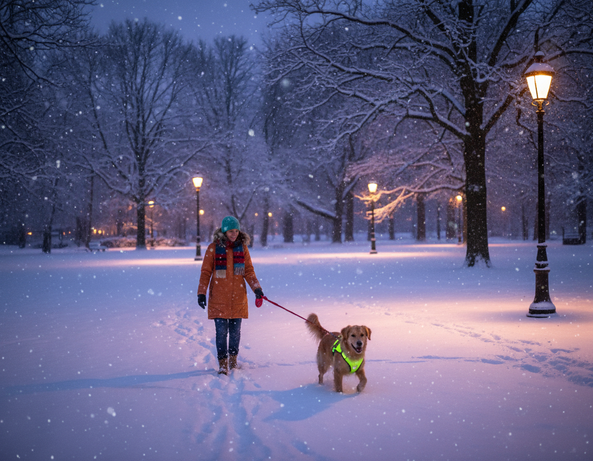 Kako biti dobro vidljiv sa psom tijekom zimskih večeri?